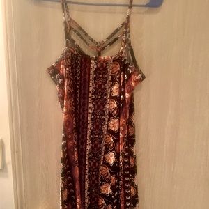 Tribal bodycon dress with straps